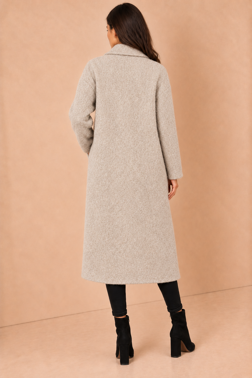 Doris Stone Wool Double Breasted Coat