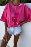 Adrianna Pink Lollipop Print T-Shirt