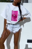 Adrianna White Lollipop Print T-Shirt