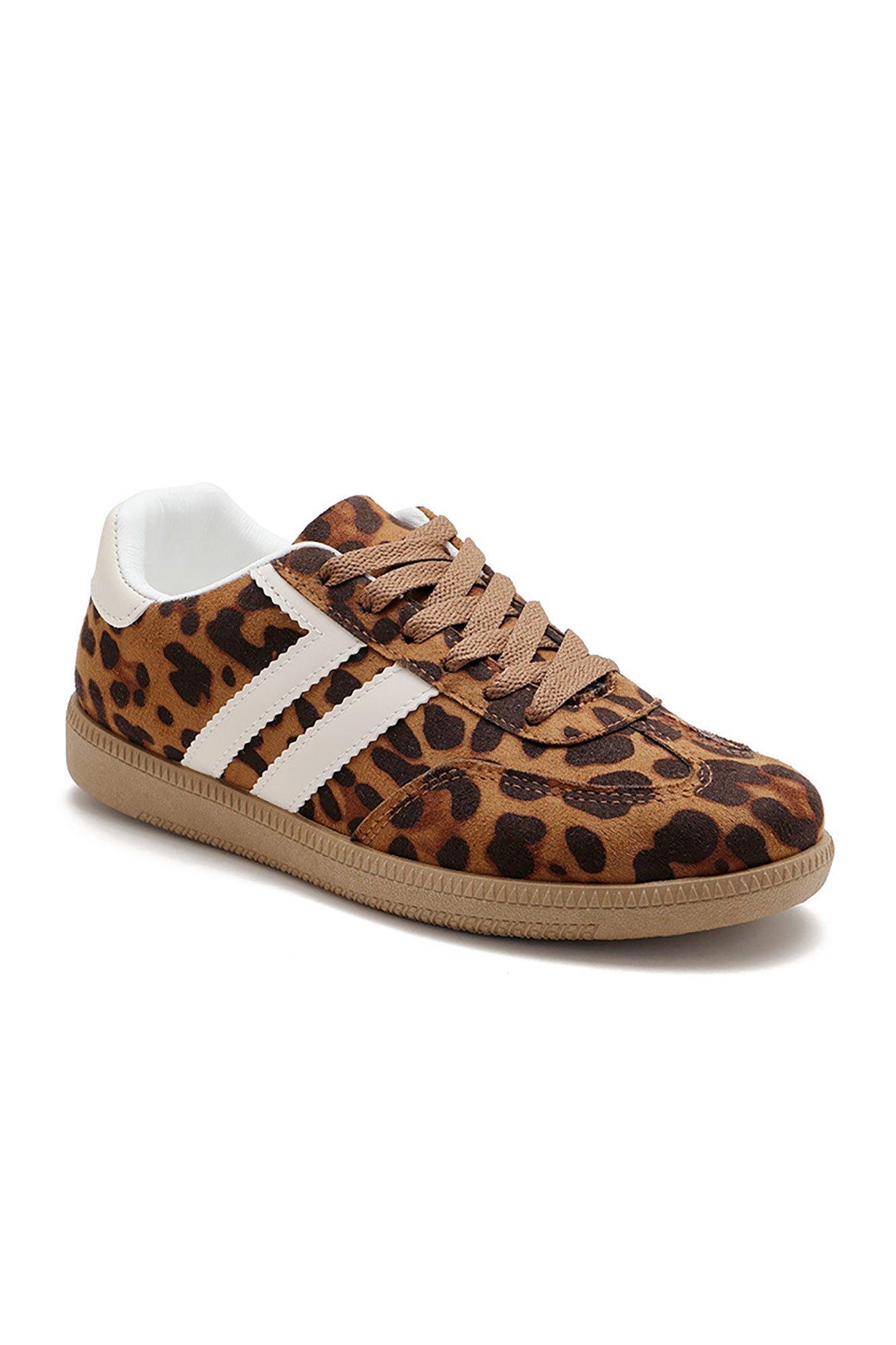 Alaina Leopard Suedette Trainers