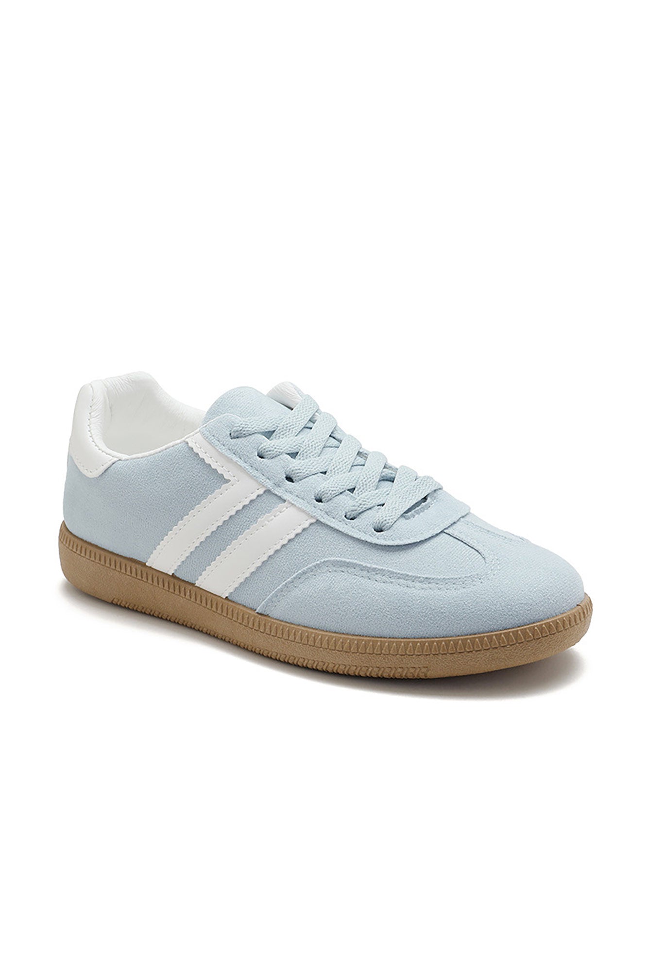 Alaina Light Blue Suedette Trainers