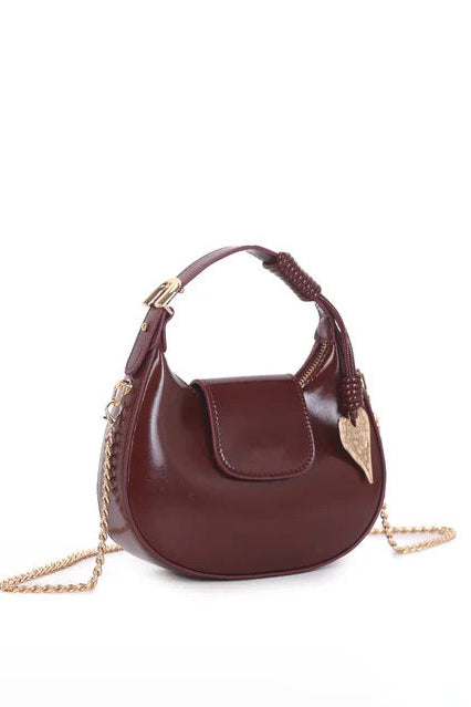 Alya Wine Faux Leather Grab Bag