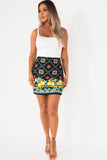 Amara Black Printed Mini Skirt