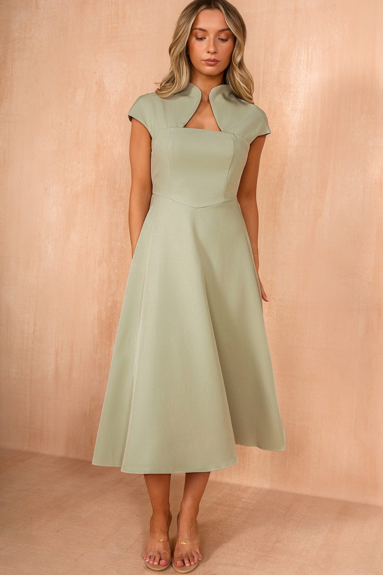 Amora Sage Midi Dress