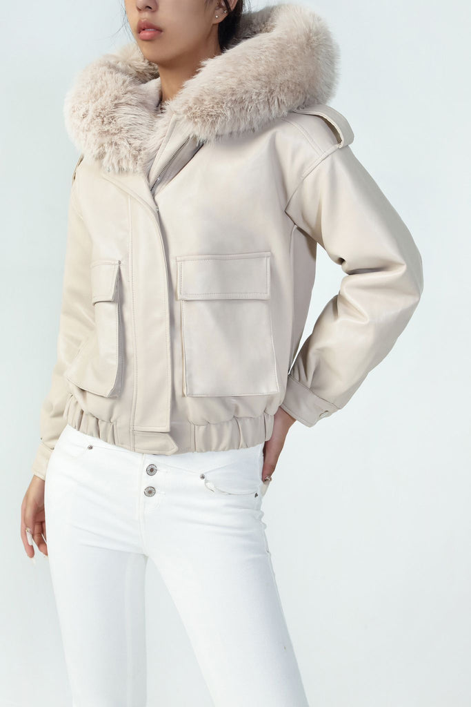 Andrea Stone Faux Leather Jacket