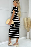 AX Paris Bethea Black Knit Striped Dress