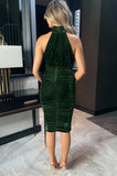 AX Paris Saylor Green Velvet Dress