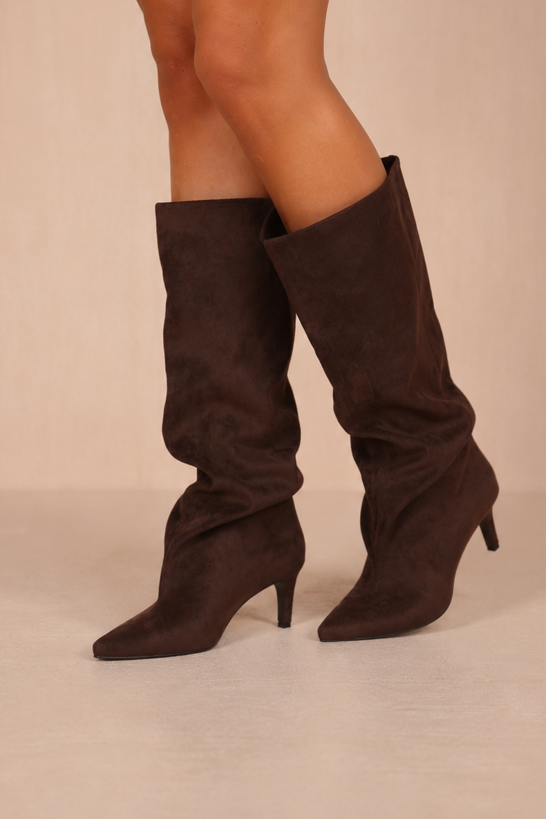 Bernie Taupe Suedette Slouch Boots