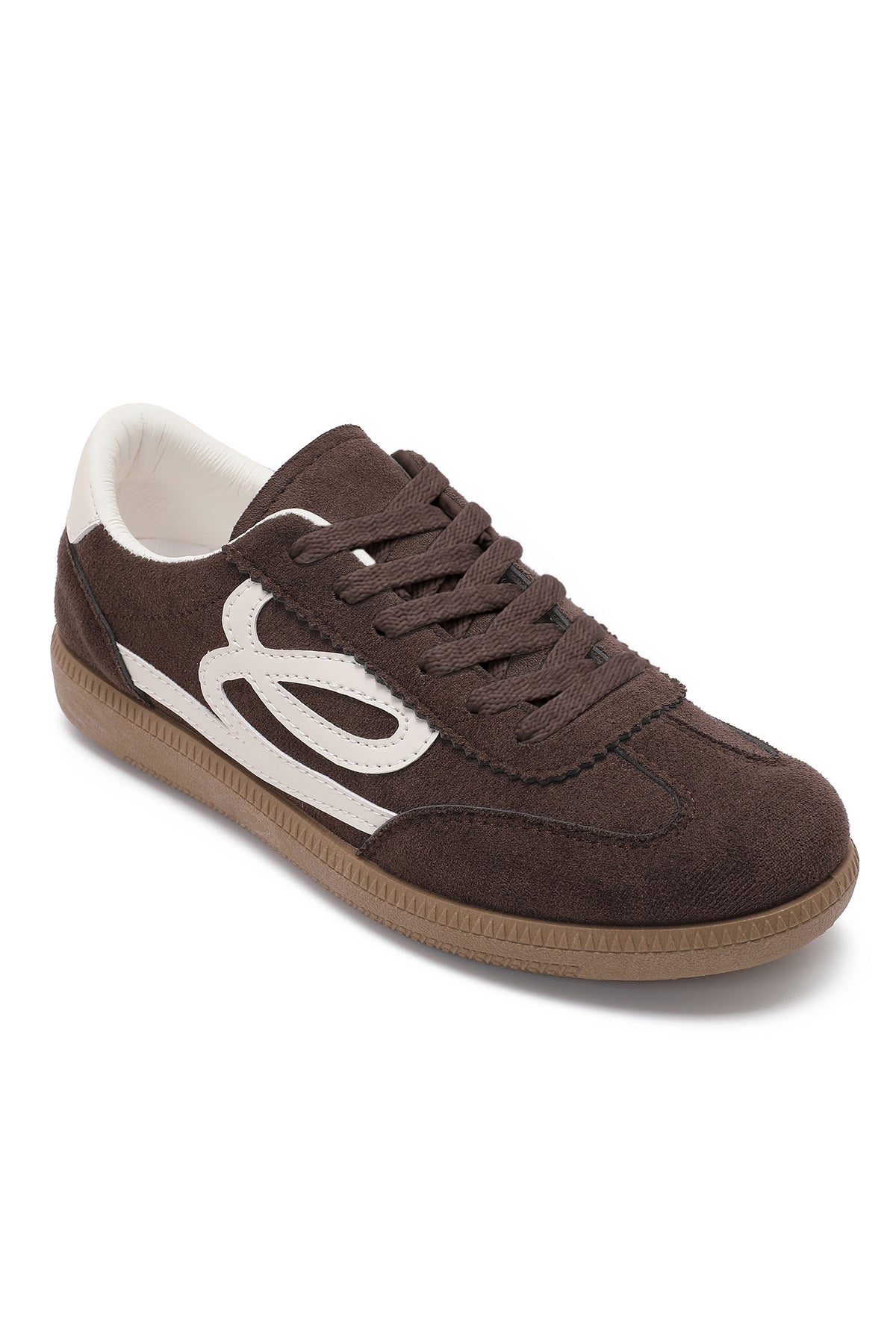 Bessy Chocolate Suedette Trainers
