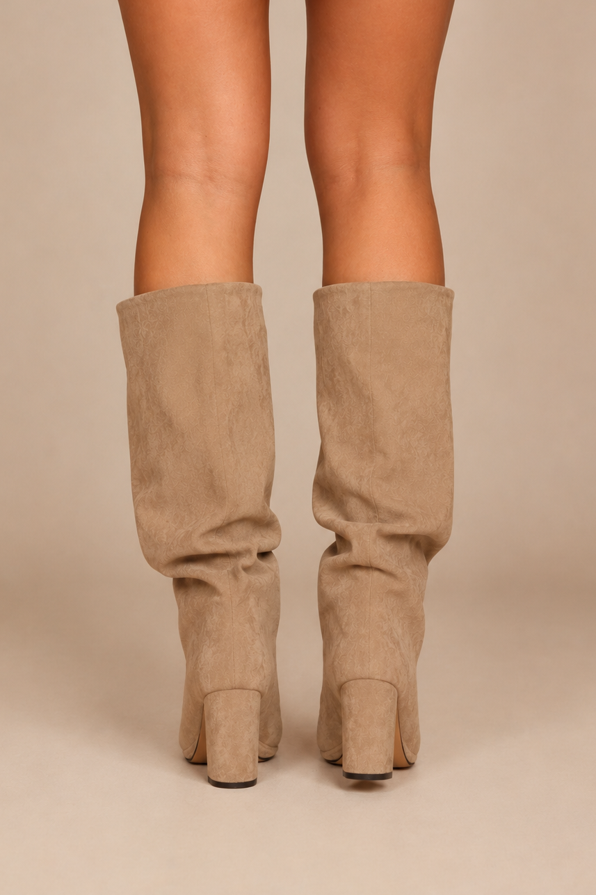 Bethany Taupe Suedette Knee High Boots