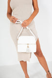 Brooklyn White Faux Leather Bag
