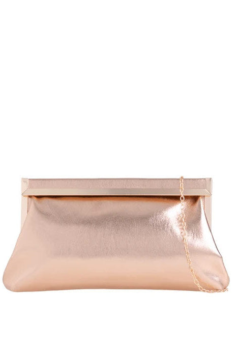 Camryn Rose Gold Metallic Detachable Chain Bag