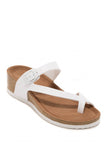 Carly White Toe Loop Sandals