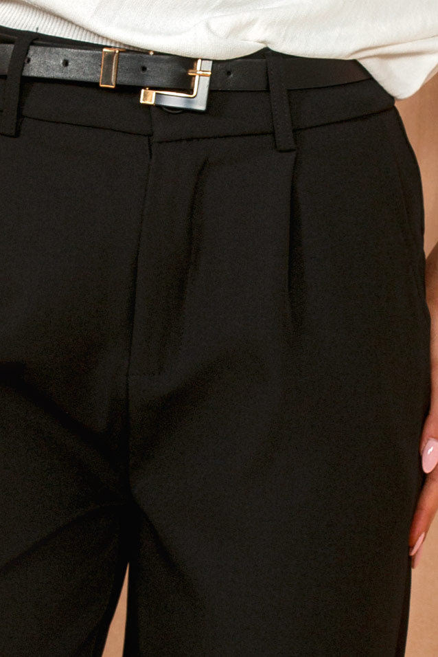 Catalina Black Belted Trousers