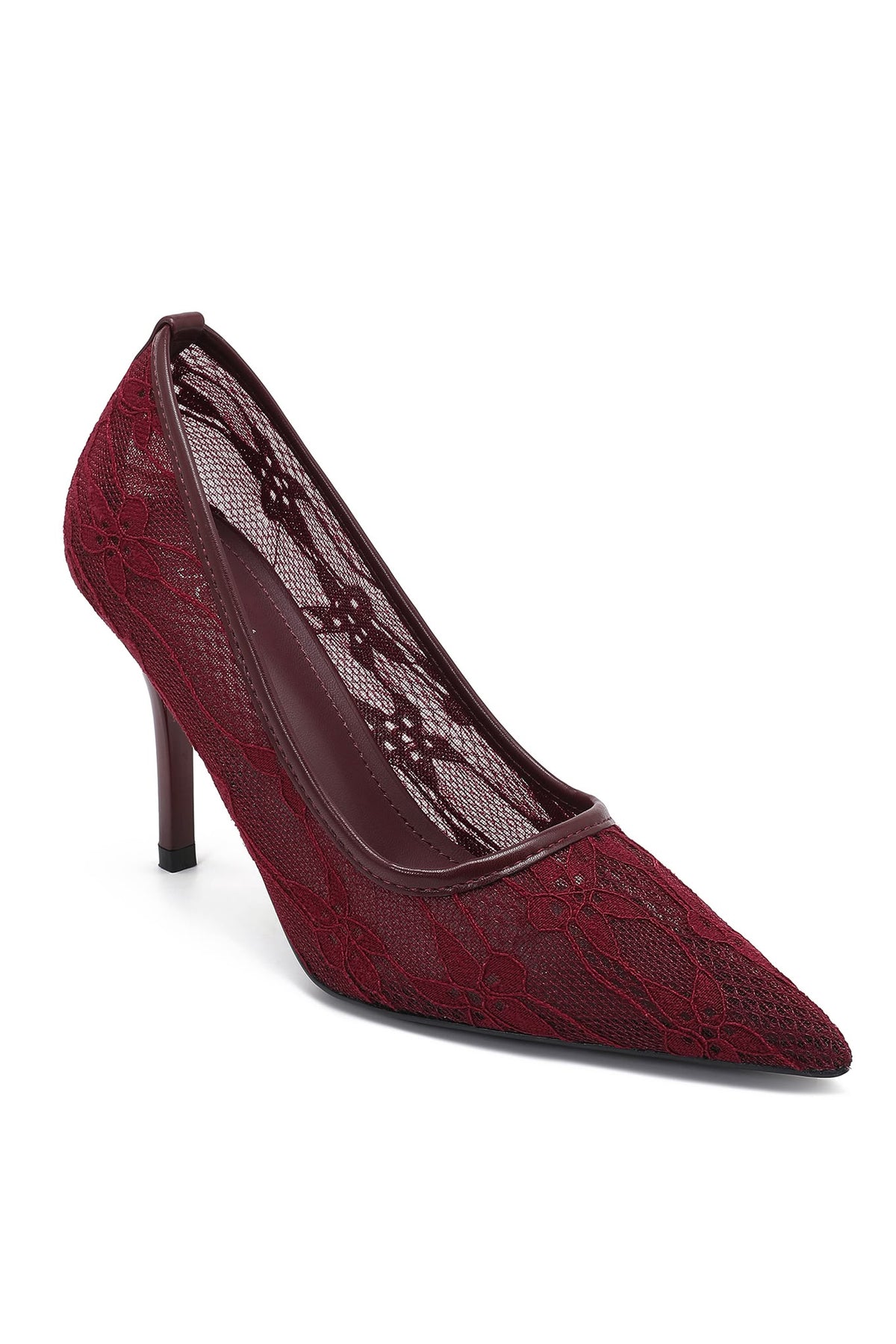 Charley Burgundy Lace Court Heels
