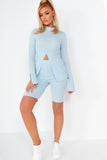 Ashton Blue Ribbed Top