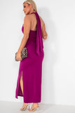 Chelsea Purple Halter Neck Dress