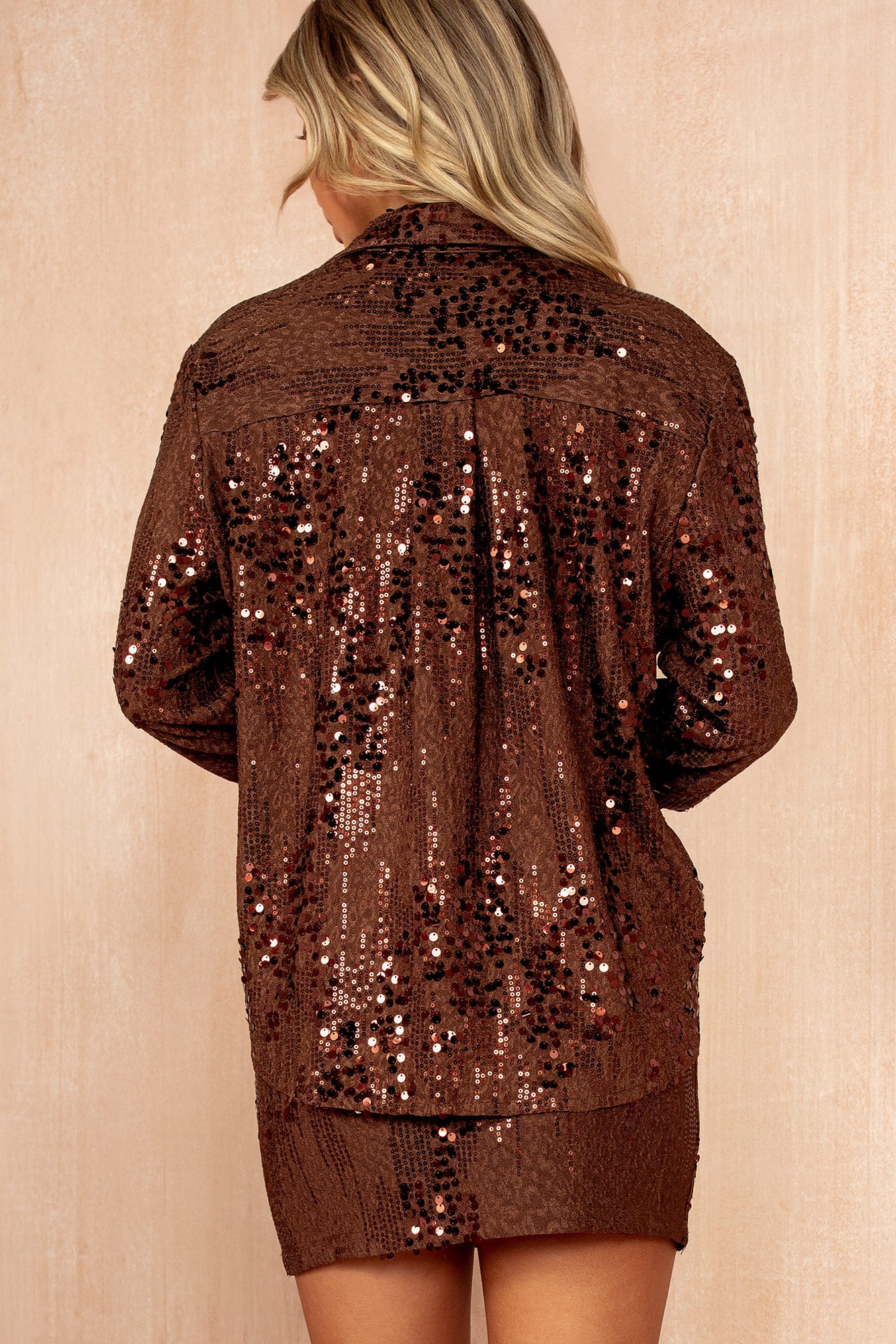 Chloe Chocolate Sequin Shirt
