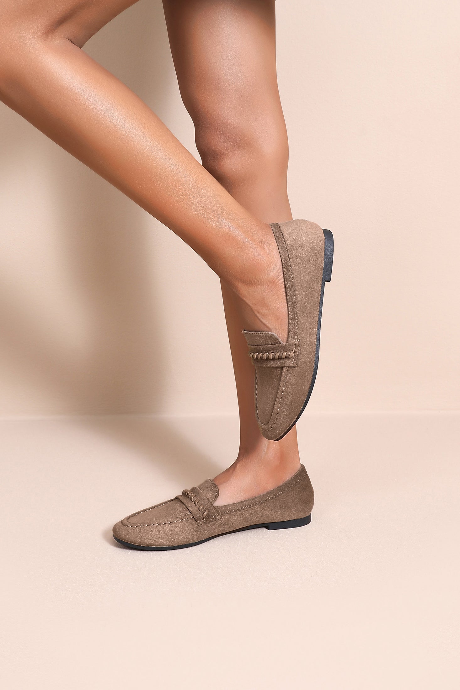 Clover Mocha Suedette Loafers