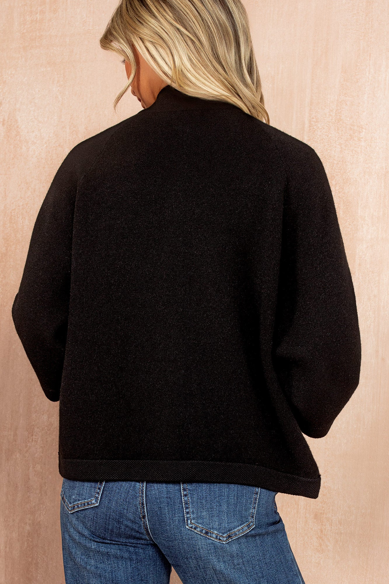 Colby Black High Neck Cardigan