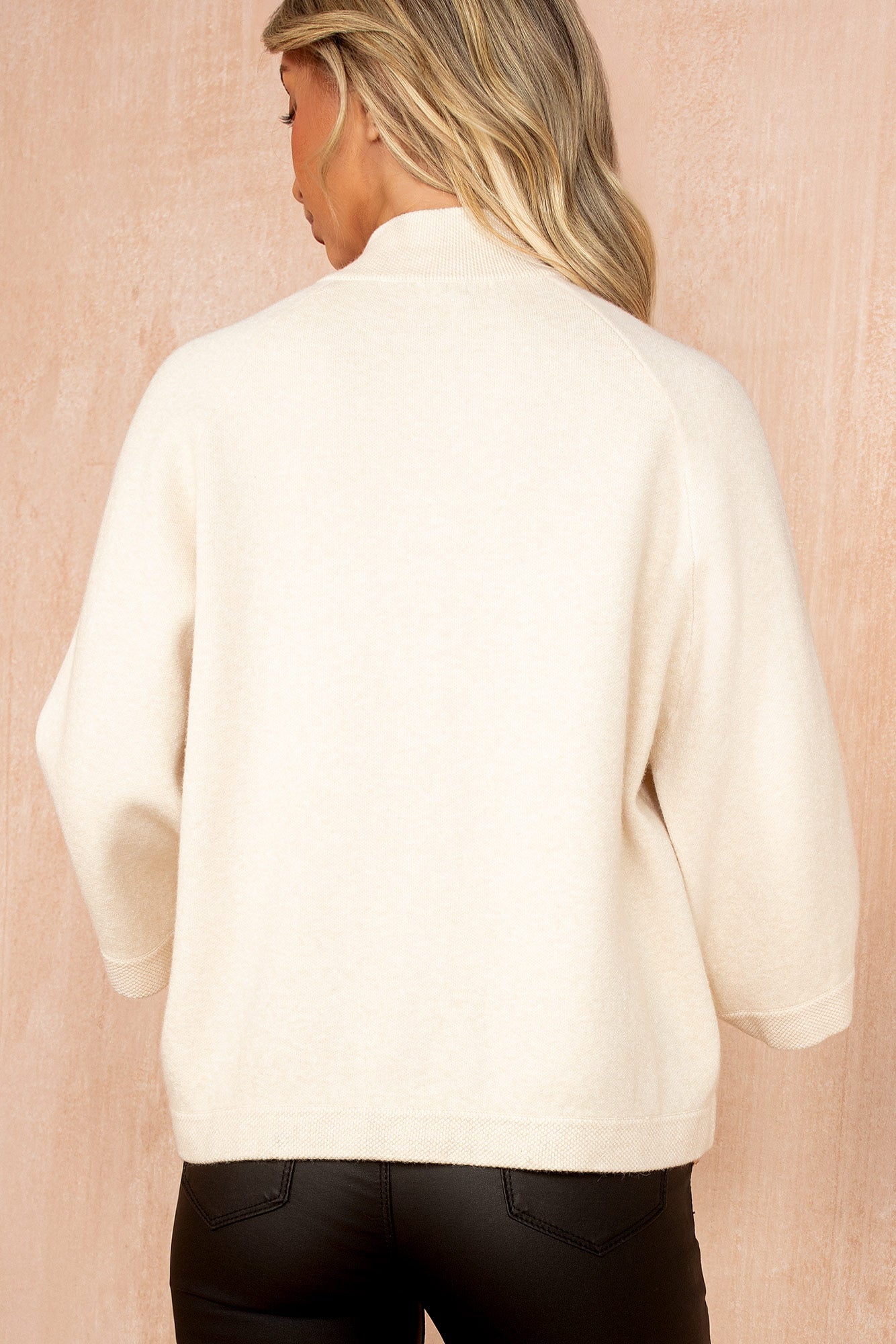Colby Cream High Neck Cardigan