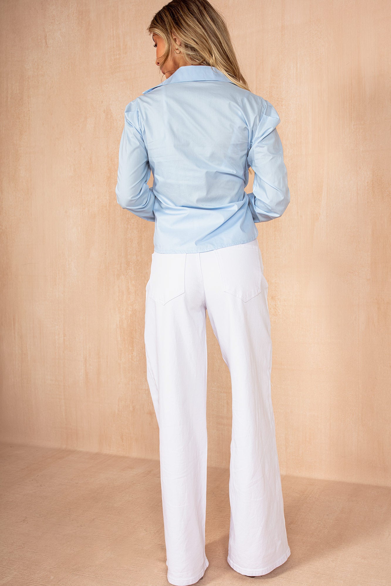 Corey Blue Cotton Wrap Shirt