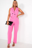 Courtney Pink Tailored Waistcoat Jumpsuit