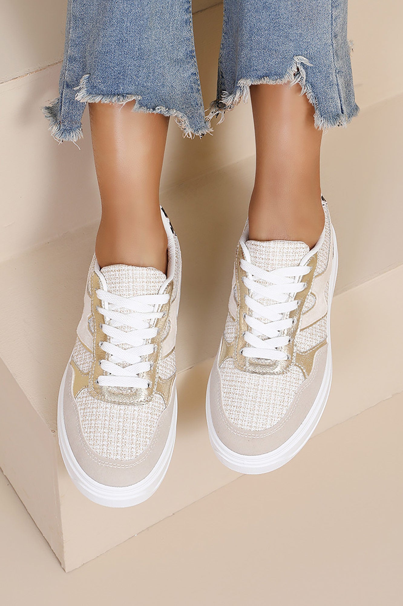 Dakota Camel Suedette Chunky Trainers