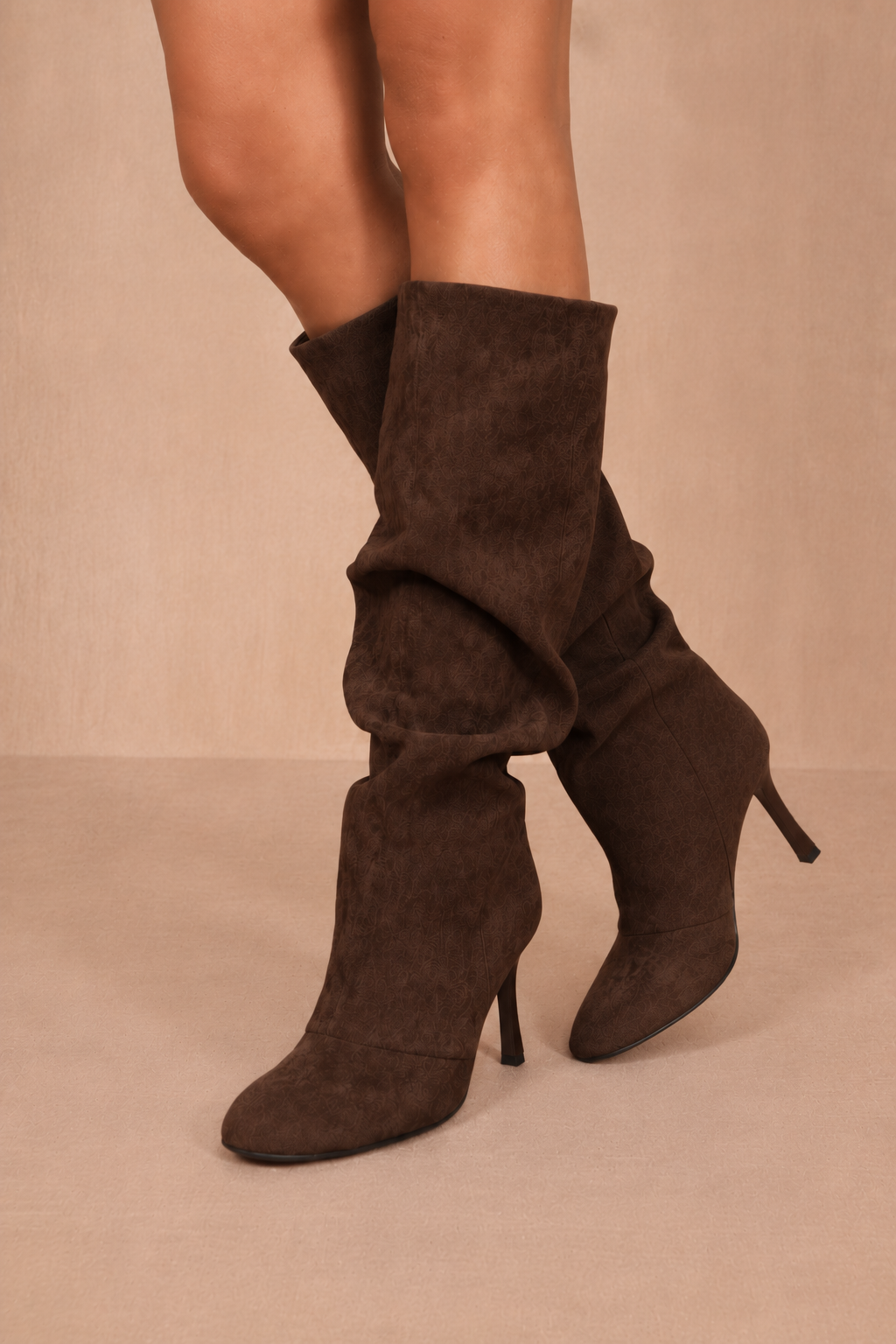Dakota Chocolate Suedette Slouch Boots