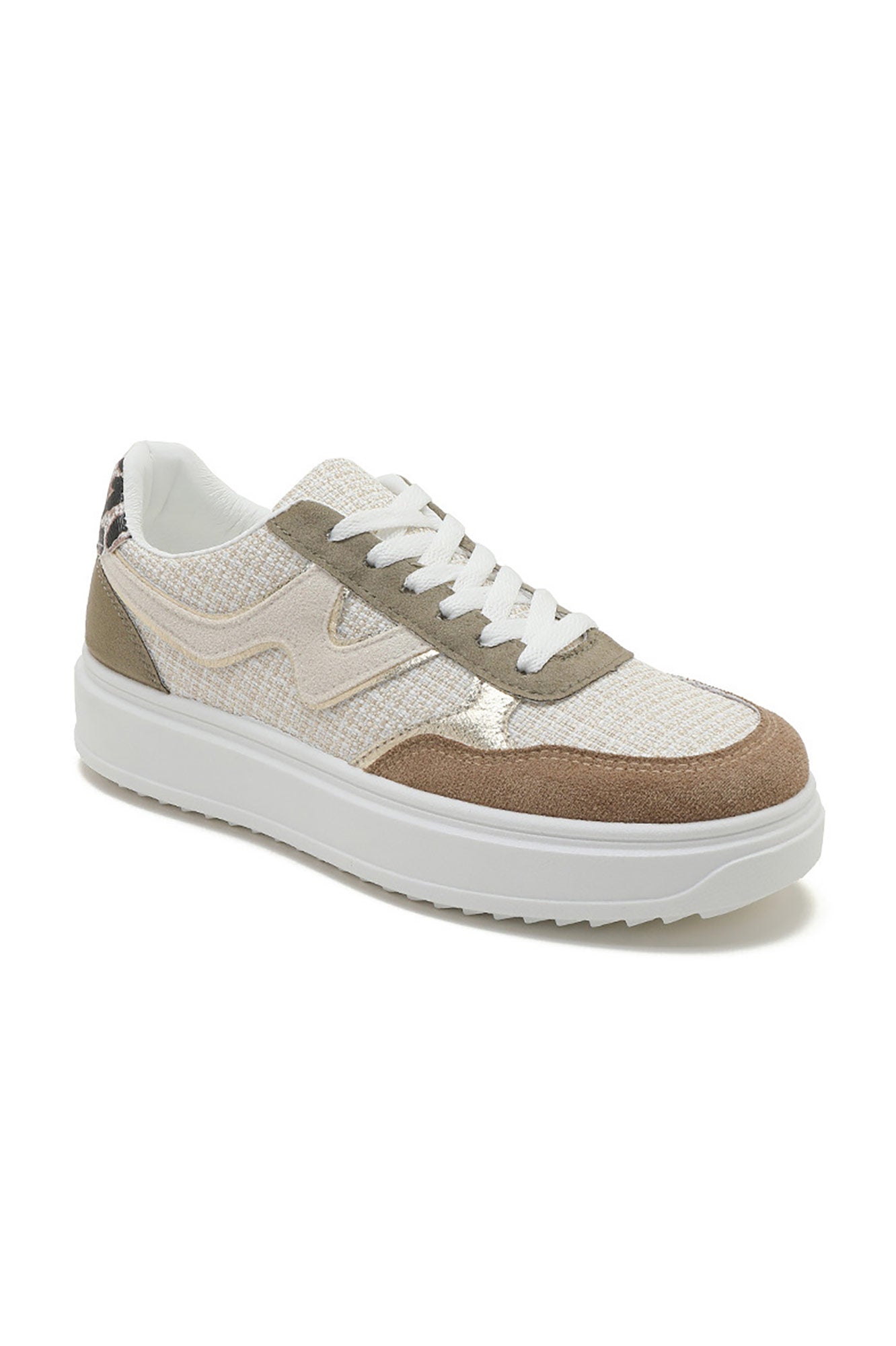 Dakota Khaki Suedette Chunky Trainers