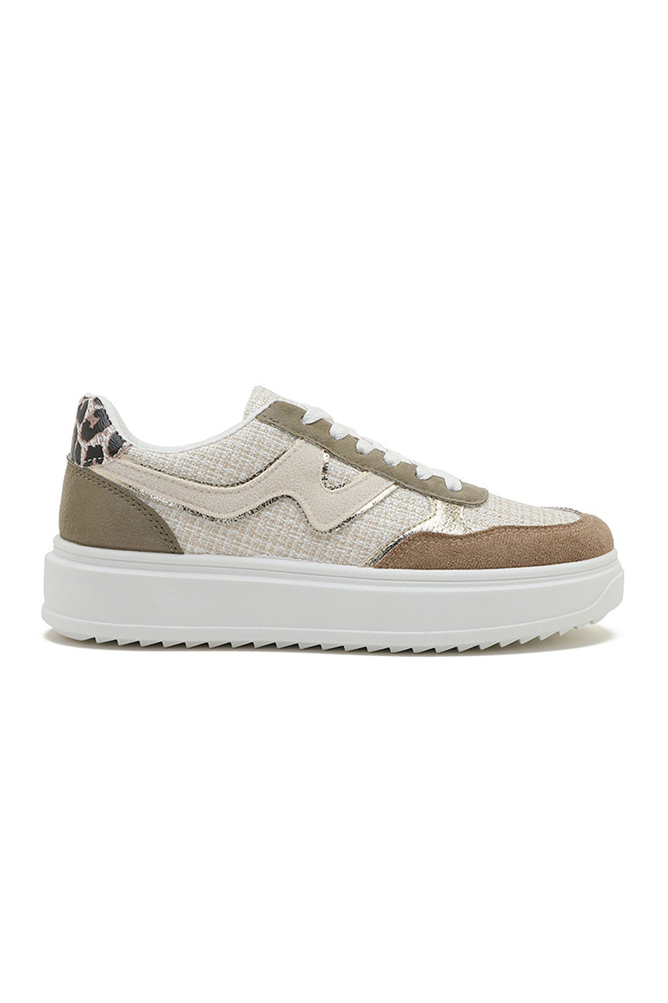 Dakota Khaki Suedette Chunky Trainers