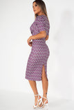 Dalani Purple Printed Dress
