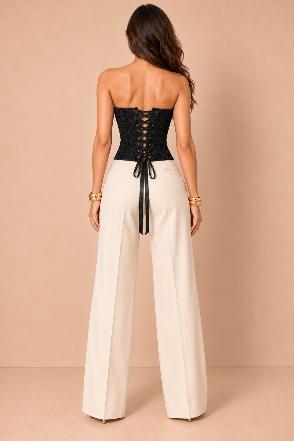 Dawn Black Lace Corset Top