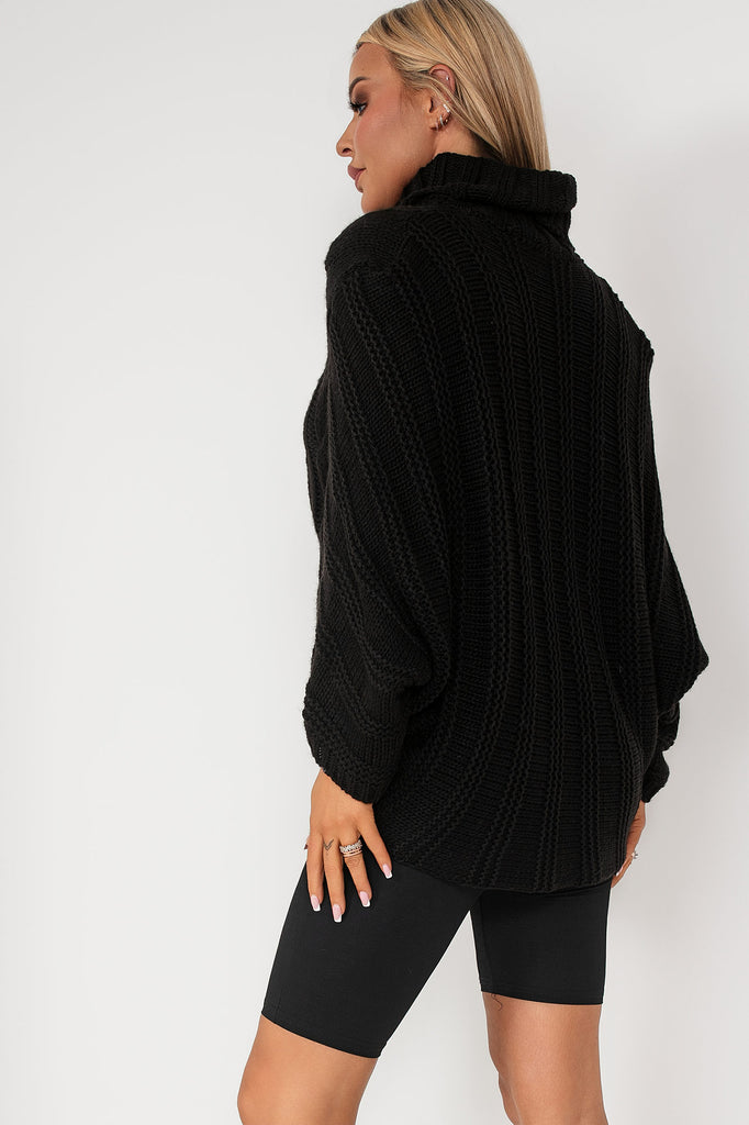 Deanna Black Cable Knit Jumper
