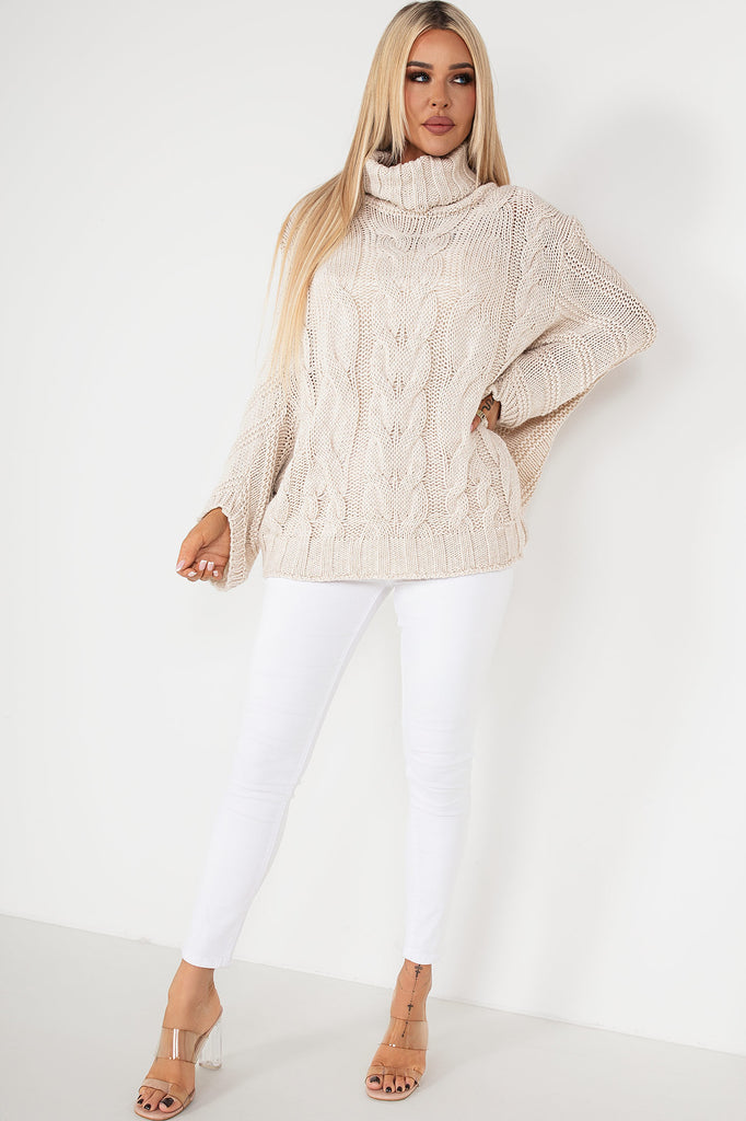 Deanna Stone Cable Knit Jumper