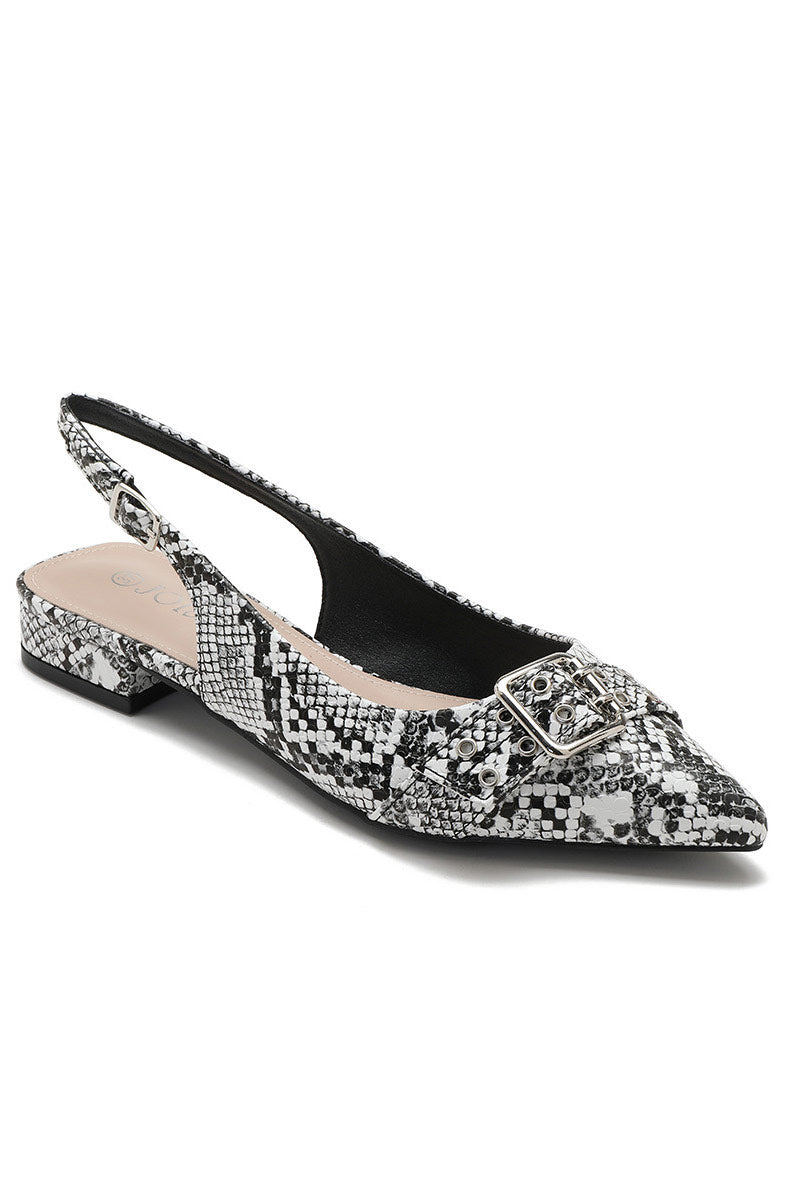 Delilah Snake Print Slingback Shoe