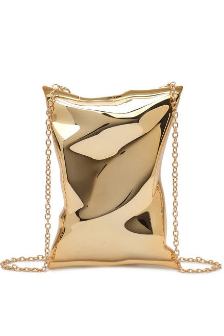 Deneb Gold Metallic Detachable Chain Bag