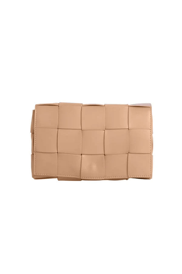Dixie Taupe Woven Cross Body Bag