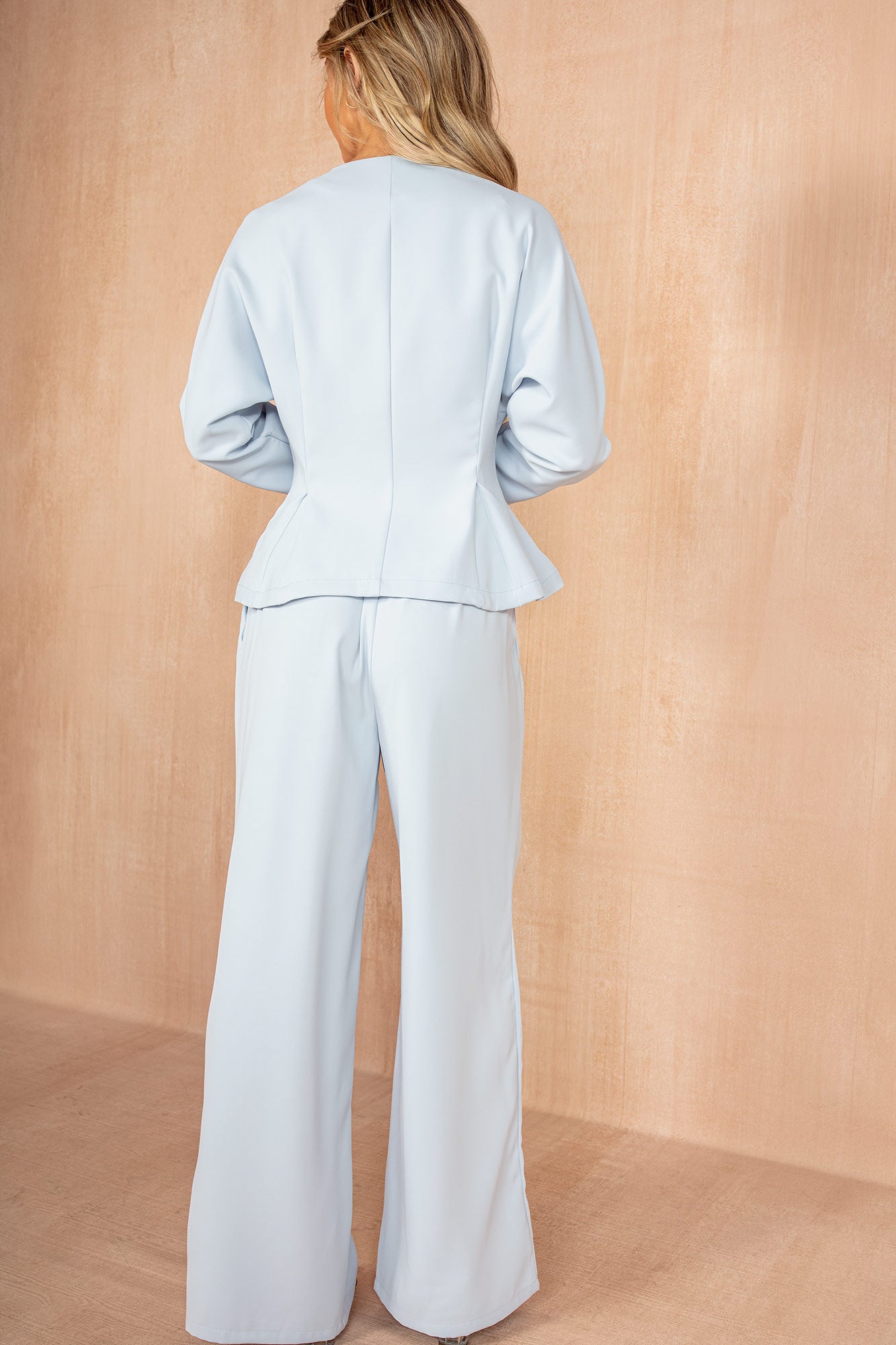 Doireann Blue Structured Wrap Top