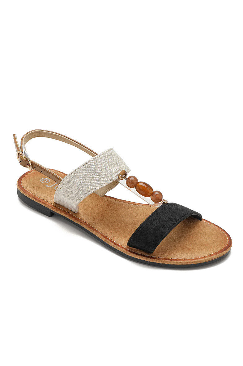 Donna Black Flat Sandals