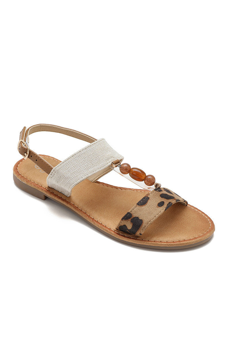 Donna Leopard Flat Sandals