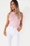 Dulcie Baby Pink Ribbed Tank Top