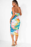 Ellie Rainbow Mesh Print Dress