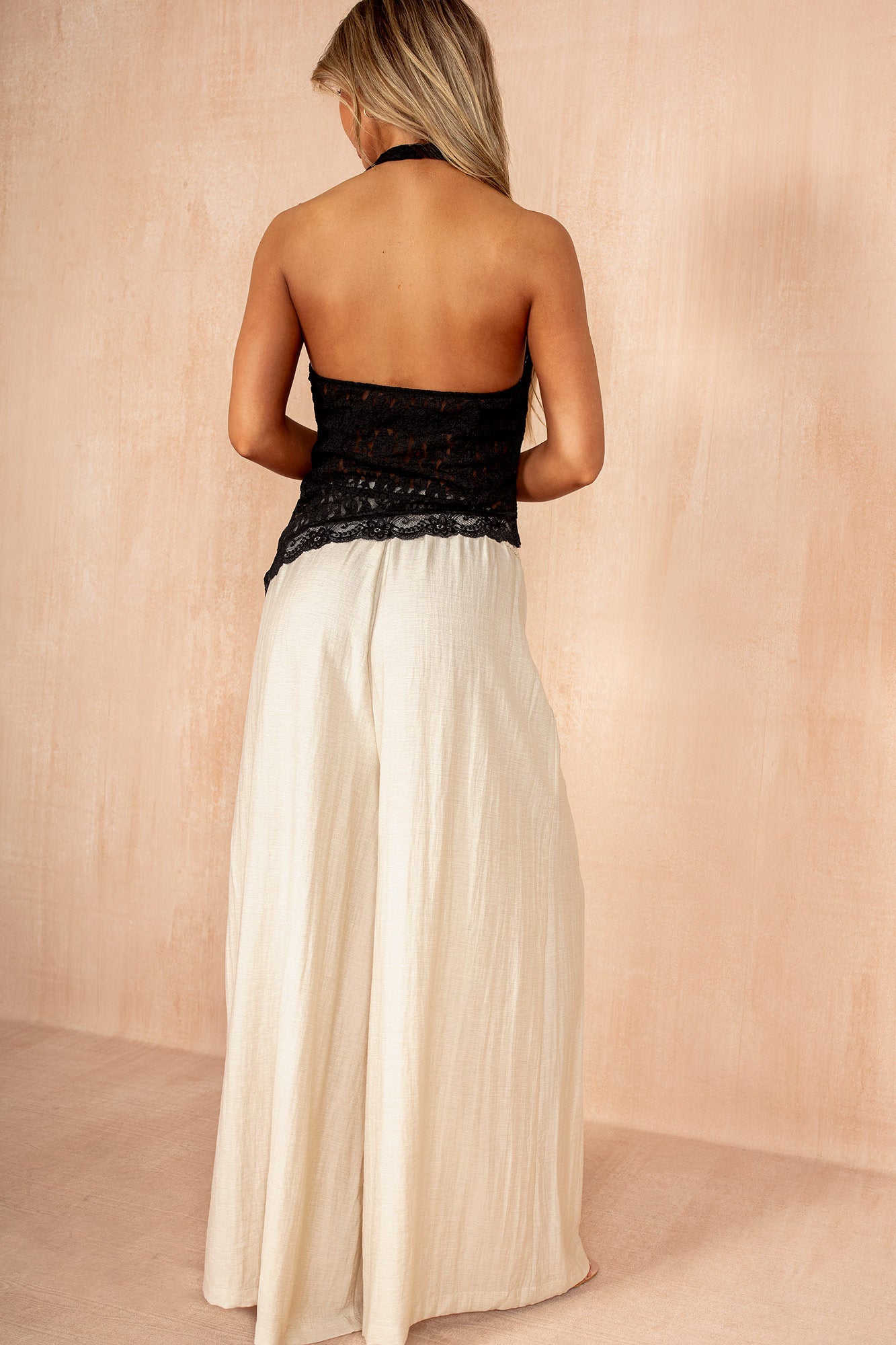 Emalee Black Lace Halter Neck Top