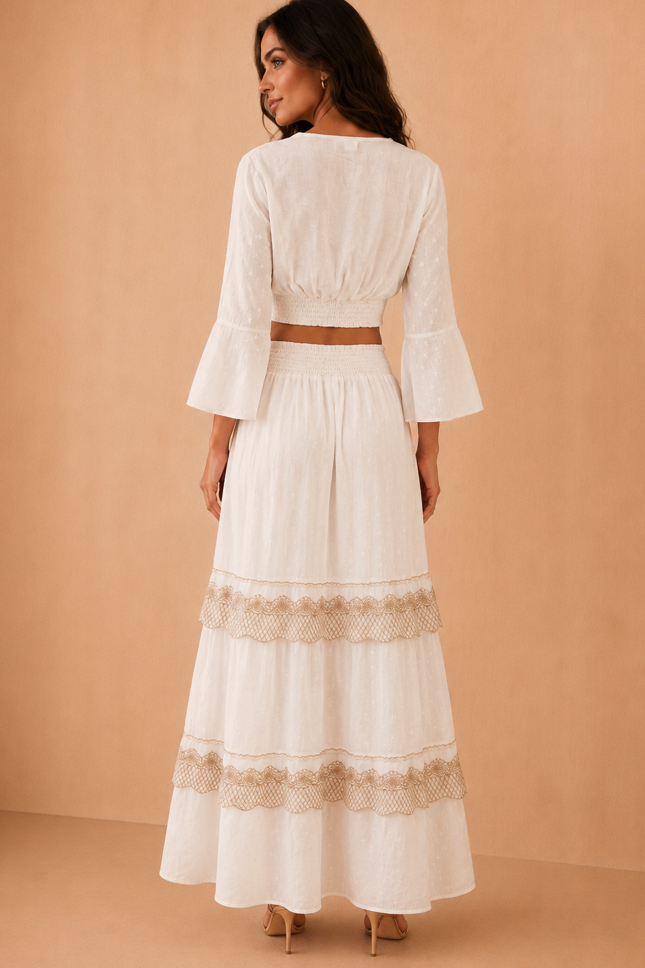 Erica Cream Embroidered Boho Co Ord