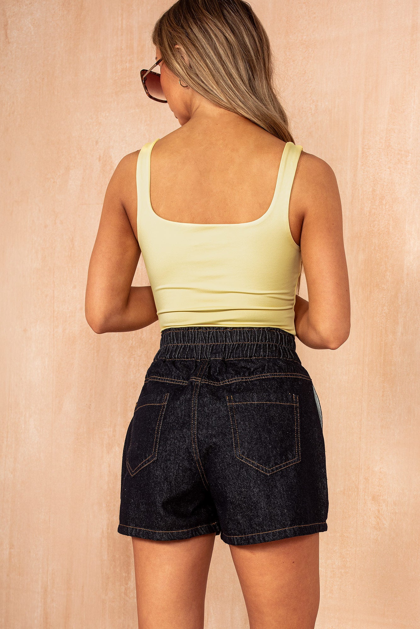 Everly Indigo Paperbag Shorts