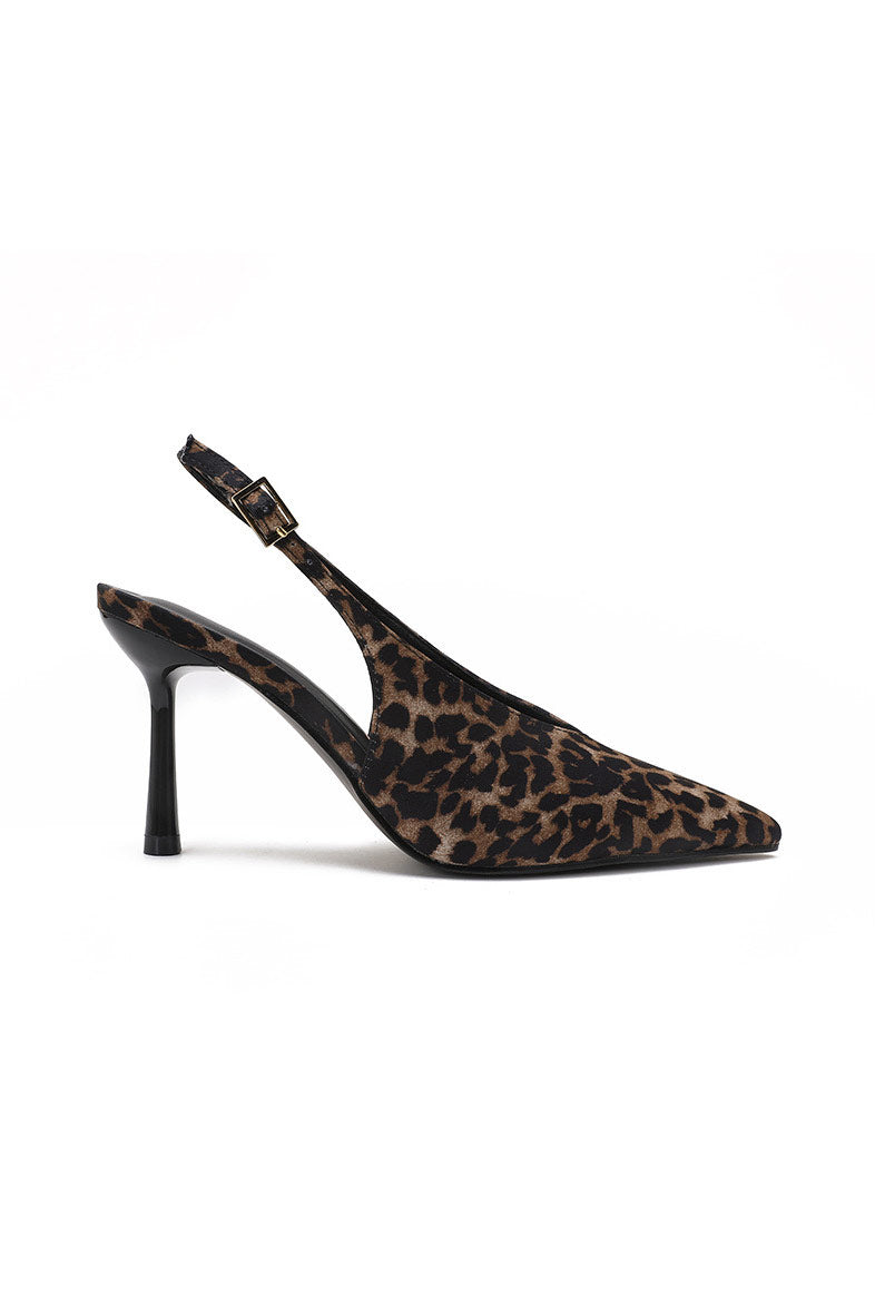 Fabia Leopard Print Slingback Heels