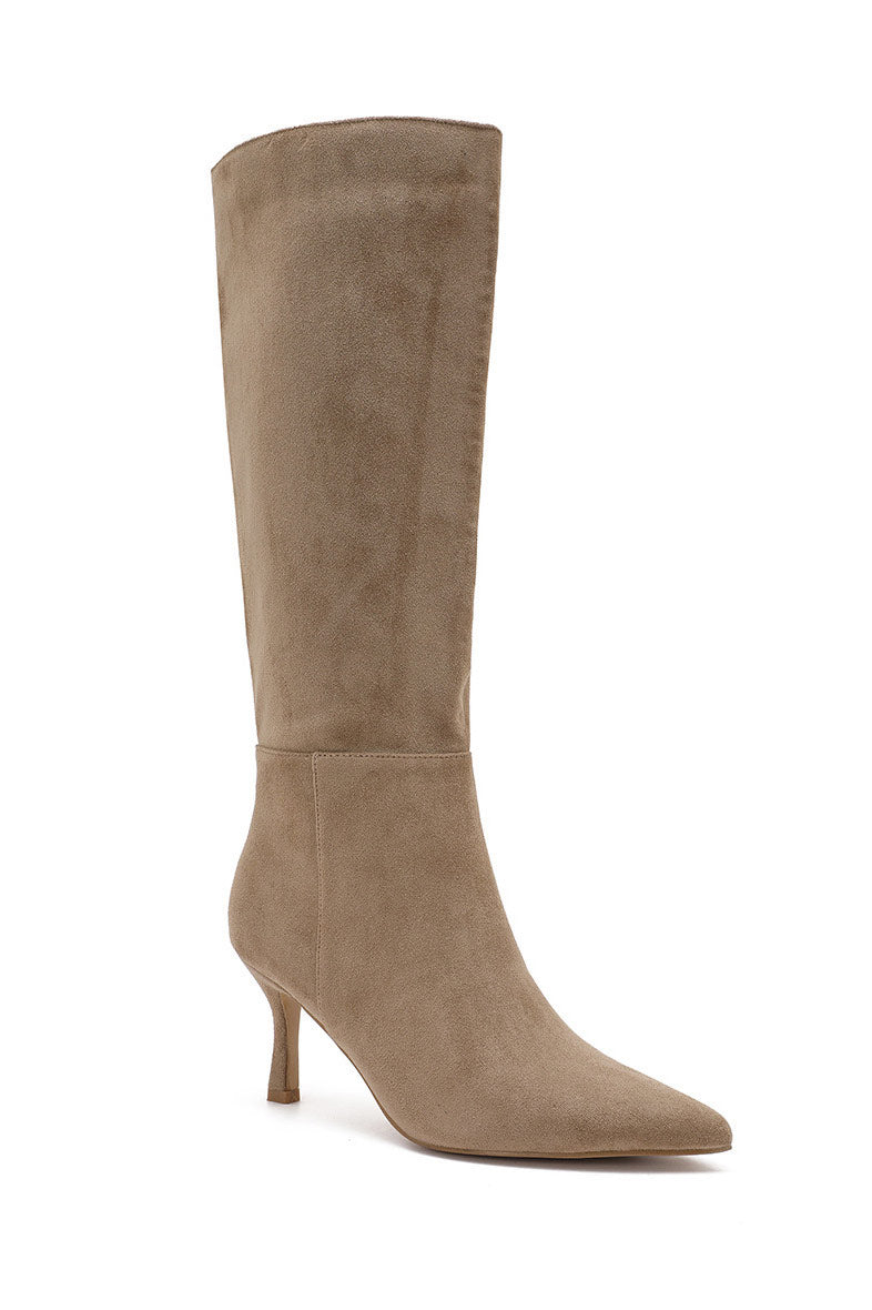 Faye Stone Suedette Knee High Boots