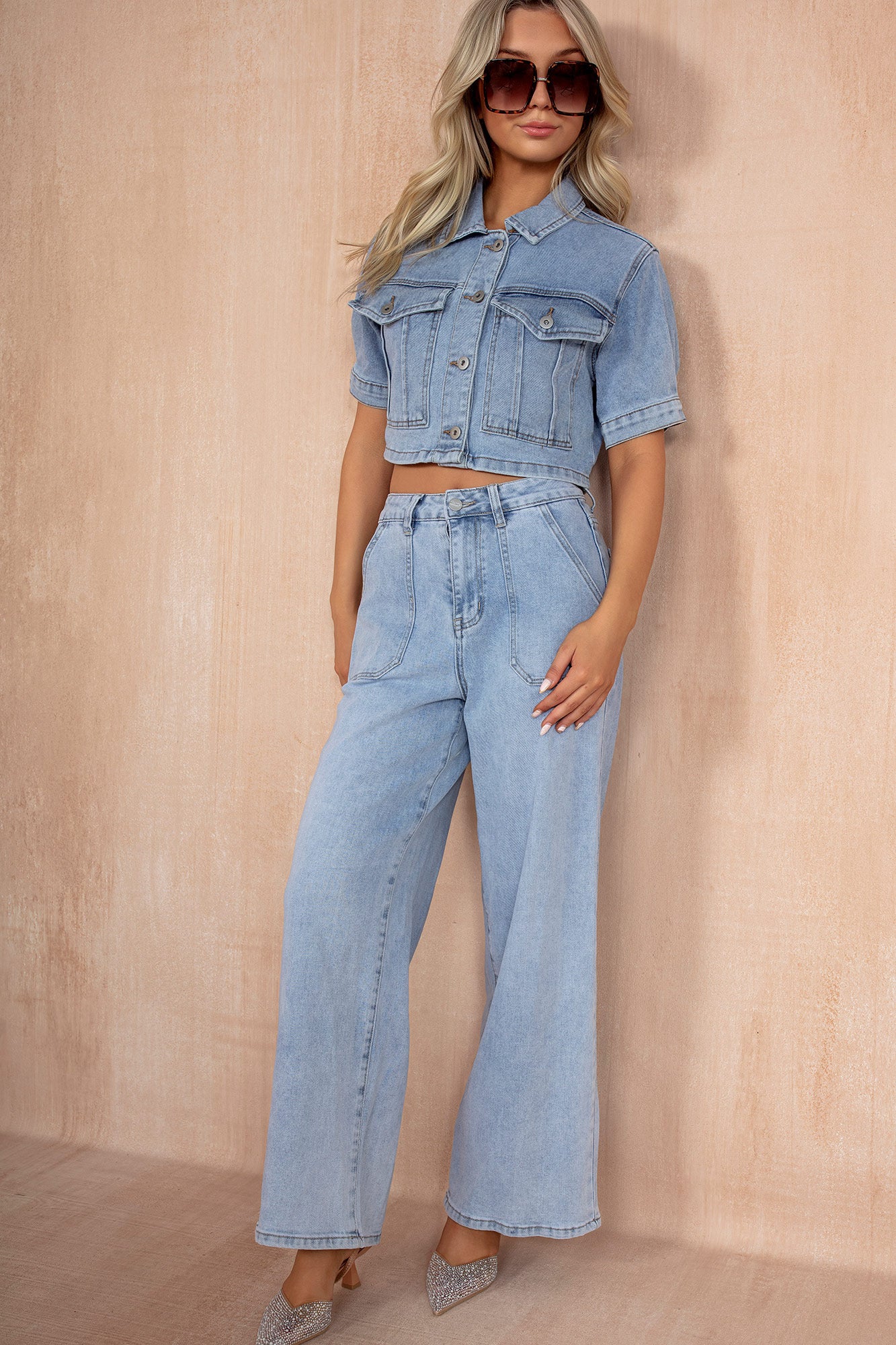 Fedelma Light Blue Wide Leg Jeans