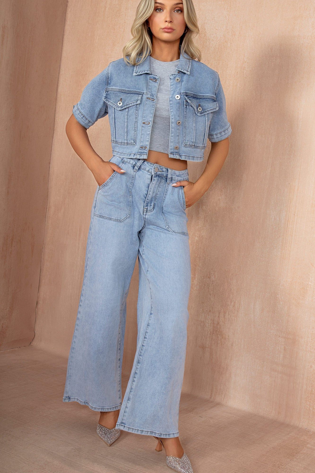 Fedelma Light Blue Wide Leg Jeans